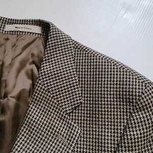 Ralph Lauren Houndstooth 👀 Silk Wool Blazer Jacket Sports Coat vtg Canada 40R